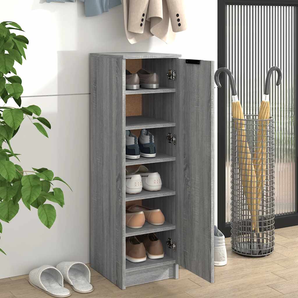 Shoe Cabinet Grey Sonoma 30x35x100 cm Engineered Wood